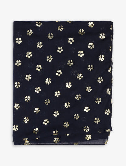Foulard à fleurs irisées - Marine - 2