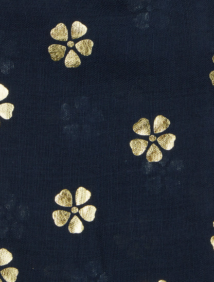 Foulard à fleurs irisées - Marine - 3