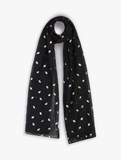 Foulard à motif éventails irisés - Noir - 4