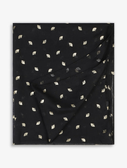 Foulard à motif éventails irisés - Noir - 2