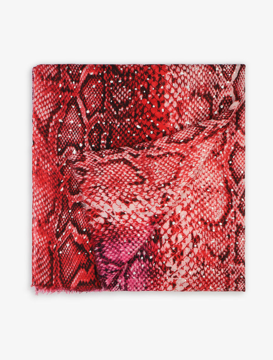 Foulard irisé imprimé python - Fushia - 2