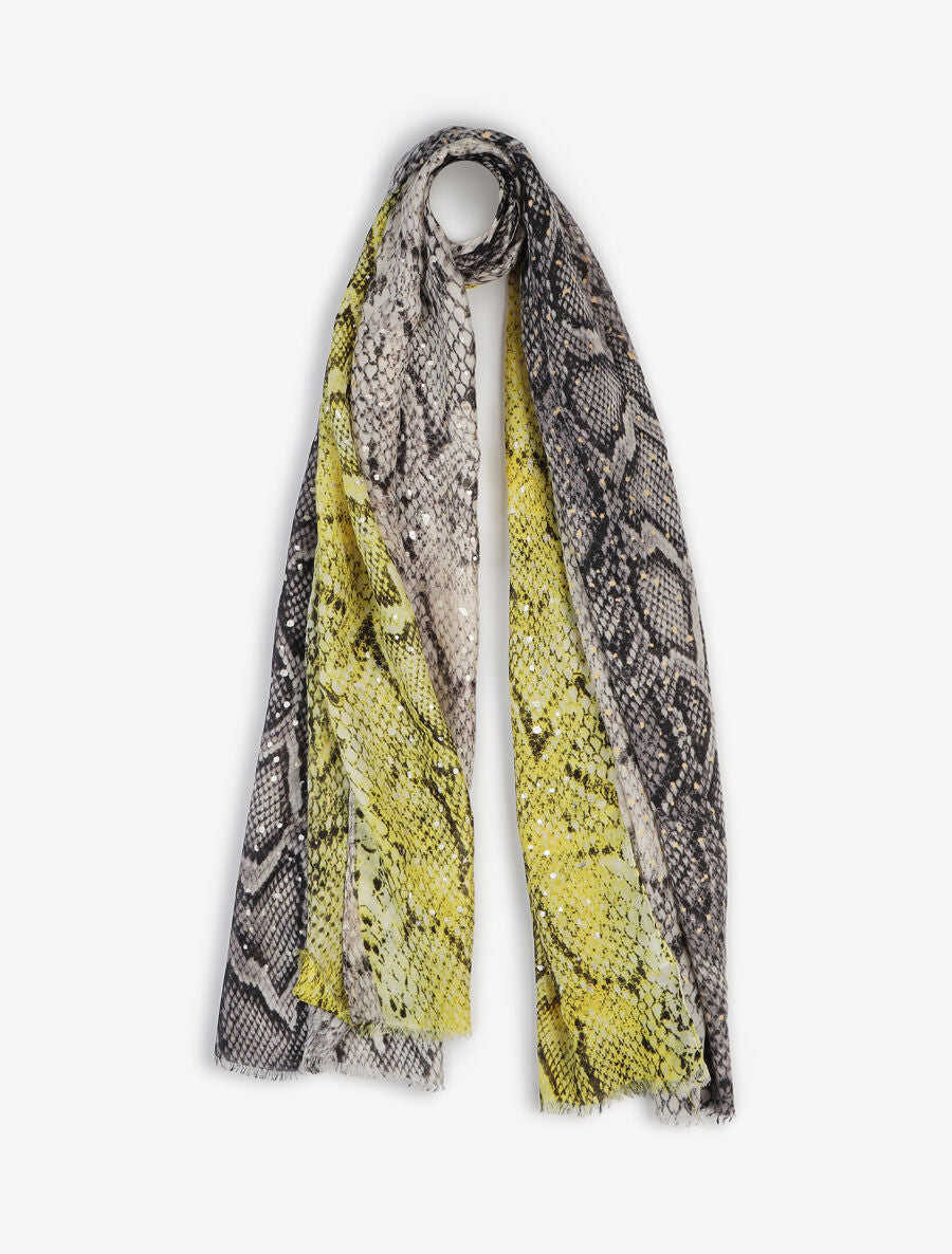 Foulard irisé imprimé python - Jaune - 1