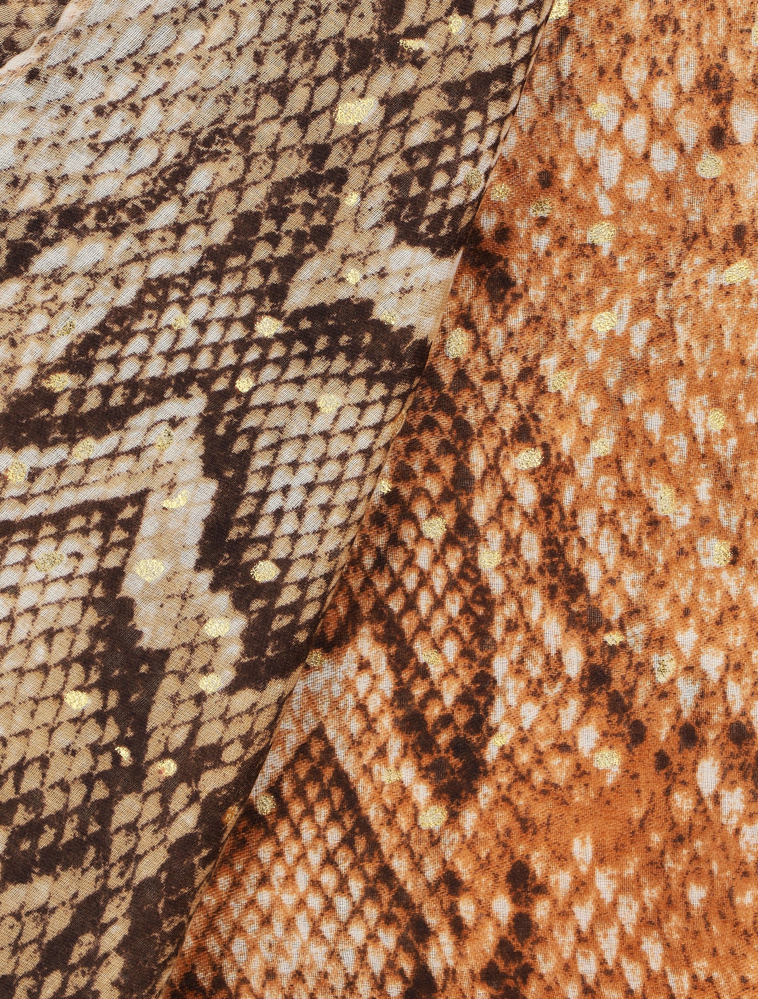 Foulard irisé imprimé python - Camel - 3
