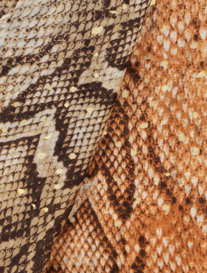Foulard irisé imprimé python - Camel - 3