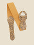 Ceinture bi-matière à boucle imprimé python - Jaune moutarde - 3