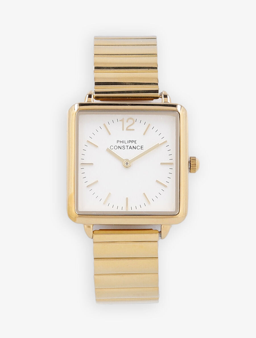 Montre carrée en acier - Or - 3