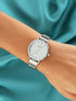 Montre métallique ronde à paillettes - Argent - 1