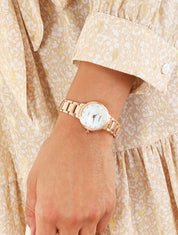 Montre métallique à cadran nacré - Rose gold - 1