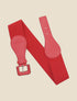 Ceinture élastiquée en simili - Rouge - 1