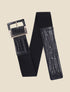 Ceinture croco à boucle carrée - Noir - 1