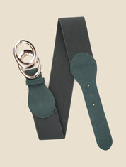Ceinture à double boucles métalliques - Vert - 1