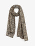 Foulard à imprimé feuilles irisées - Camel - 4