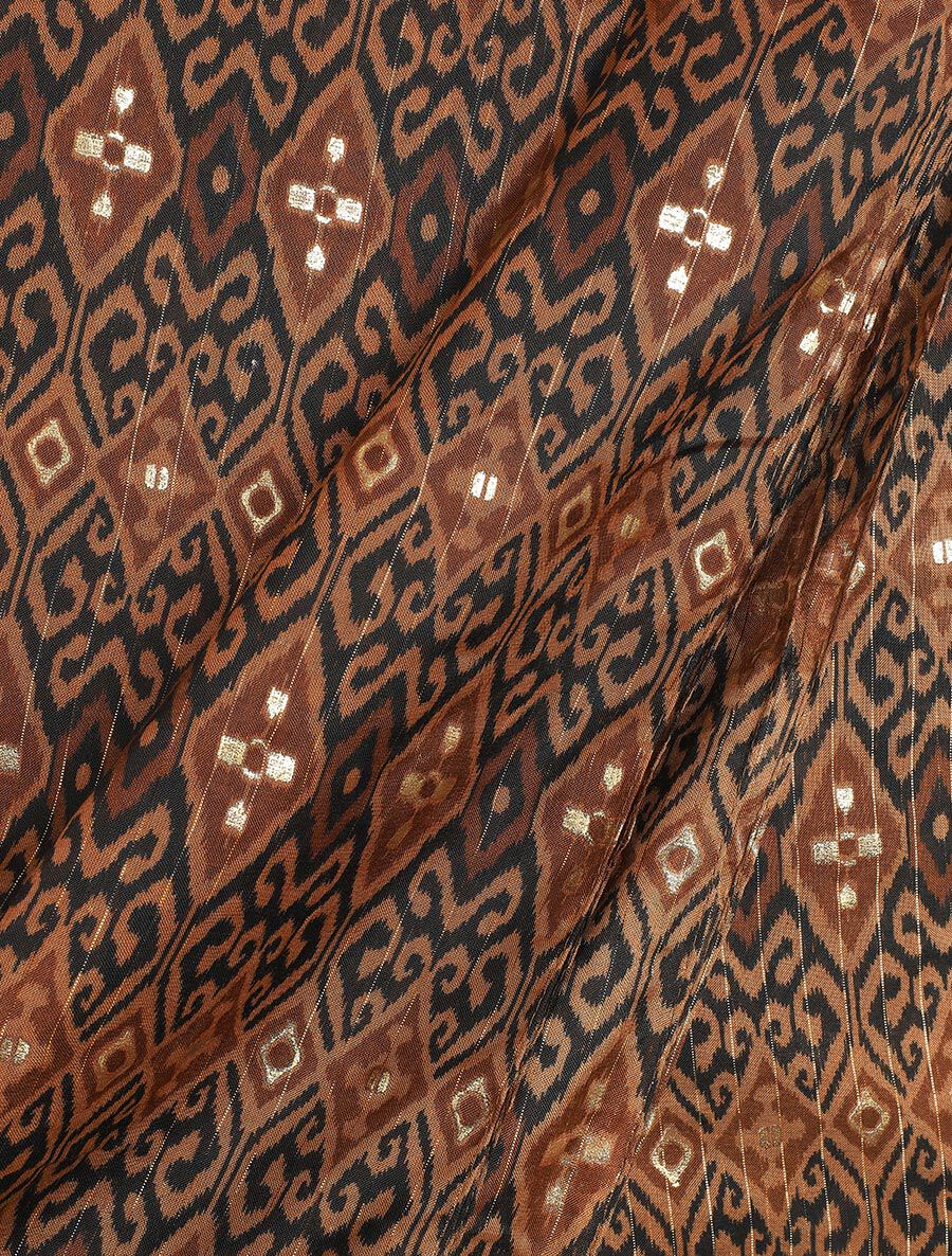 Foulard à imprimé graphique irisé et pampilles - Camel - 3