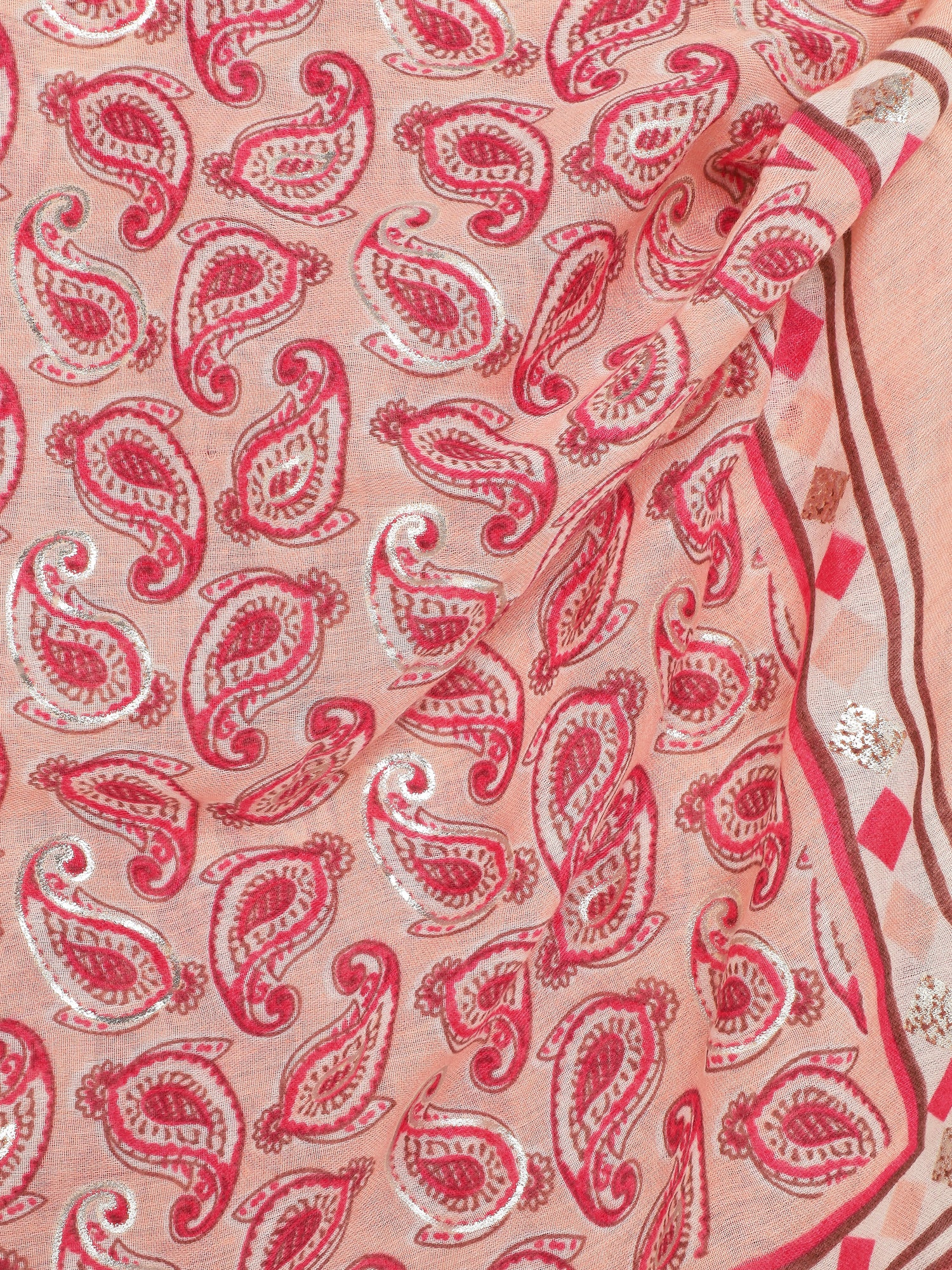 Foulard imprimé cachemire irisé - Rose - 3