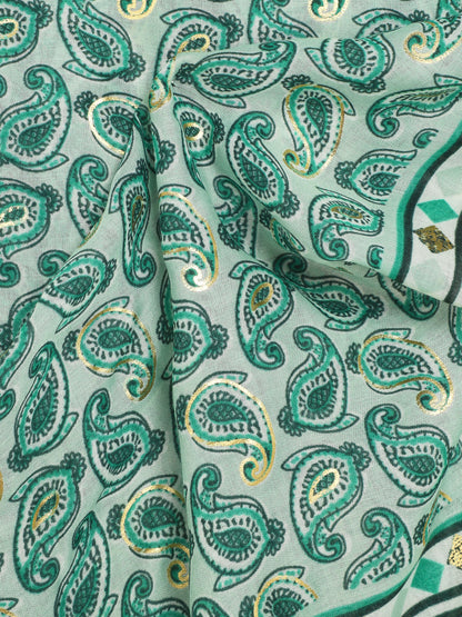 Foulard imprimé cachemire irisé - Vert - 3