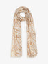 Foulard imprimé feuilles irisées - Beige - 1