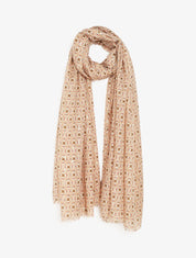 Foulard imprimé mosaïque irisé - Beige - 1