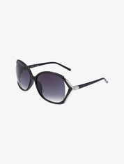 Lunettes de soleil ovales oversize - Noir/argent - 1