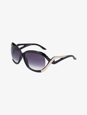 Lunettes ovales oversize - Noir/or - 2