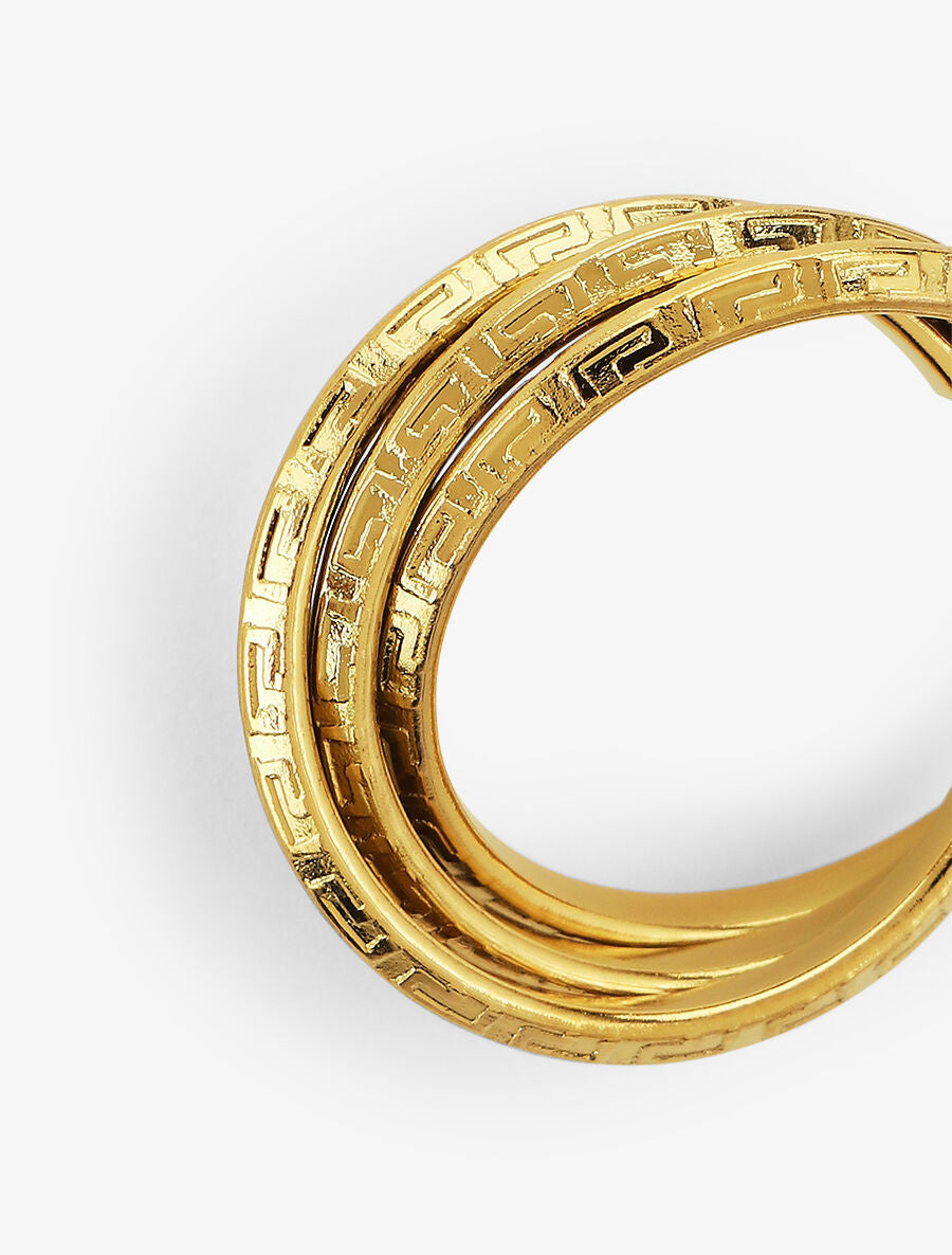 Créole triple rangs à motif grec - Or - 3