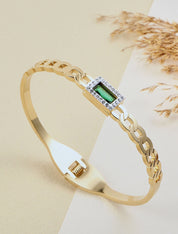 Jonc style chaîne à pierre et strass - Or - 1