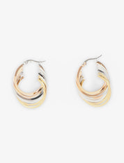 Créoles anneaux multiples - Or/argent/rose gold - 3