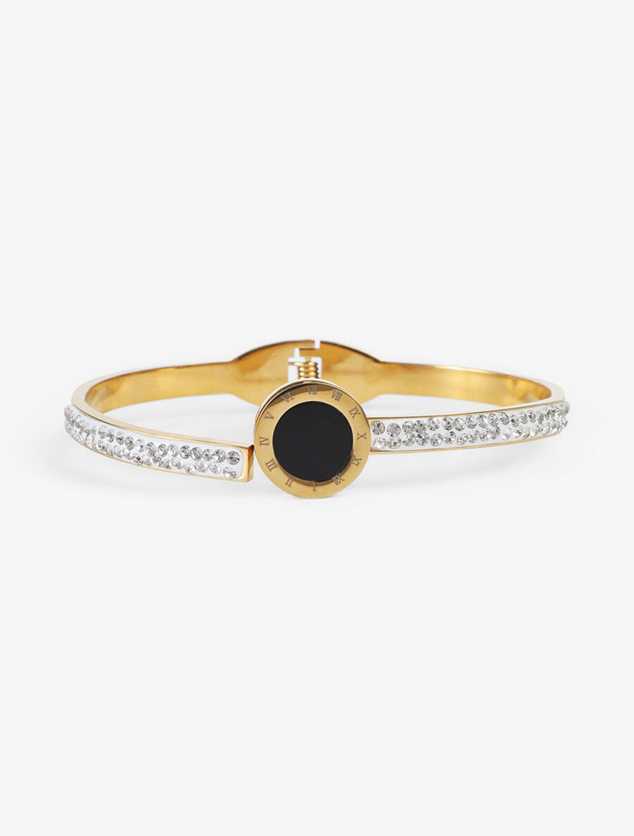 Jonc à strass et pierre décorative - Or - 2