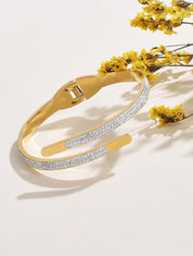 Jonc fin à strass - Or - 1