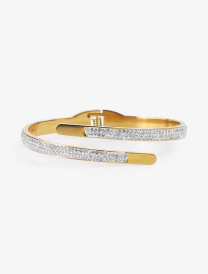 Jonc fin à strass - Or - 2