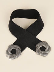 Ceinture irisée à boucles arrondies style fleur - Noir - 1