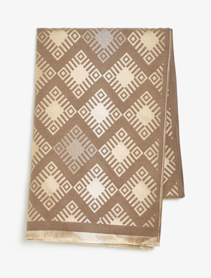 Echarpe motifs géométriques - Taupe - 2