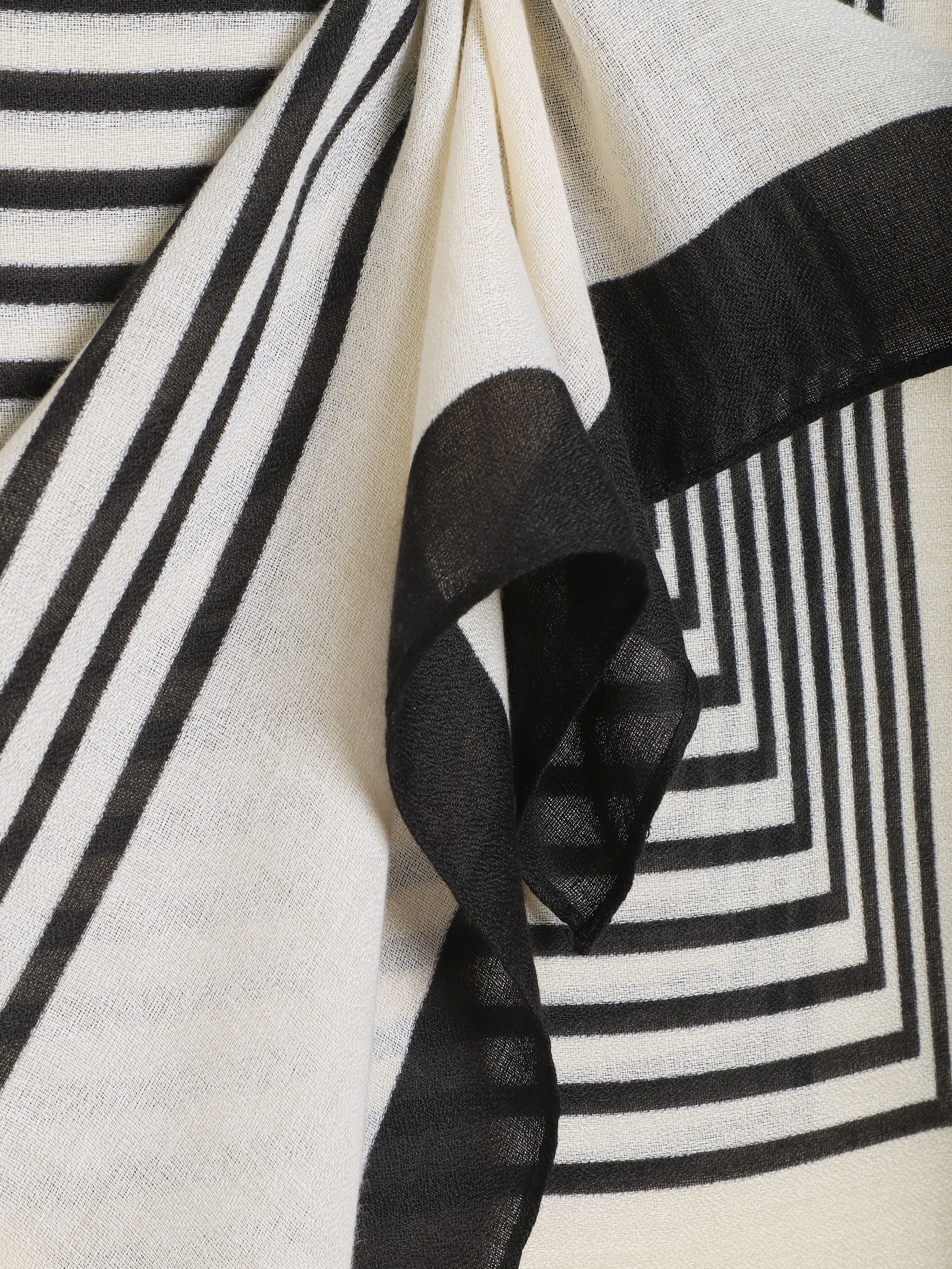 Foulard à motif géométrique - Écru - 3