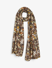 Foulard à imprimé fleuri et paillettes - Taupe - 1
