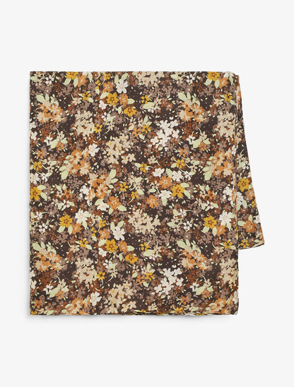 Foulard à imprimé fleuri et paillettes - Taupe - 2