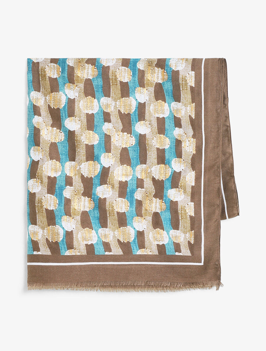 Foulard à imprimé graphique - Taupe - 2