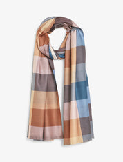 Foulard à imprimé grandes carreaux - Taupe - 4