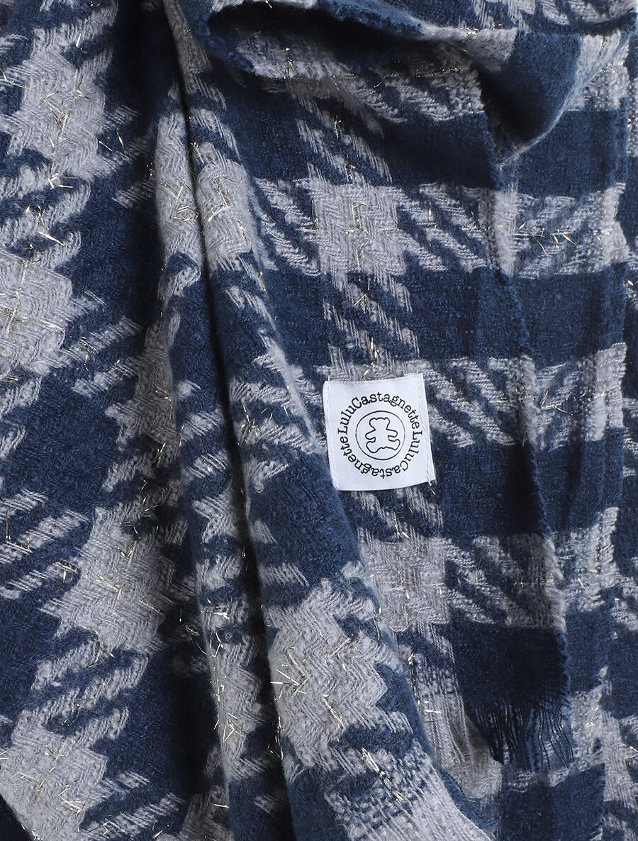 Echarpe à carreaux irisée - Bleu - 3