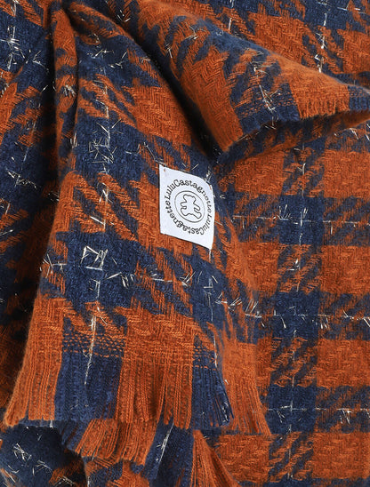 Echarpe à carreaux irisée - Rouille - 3