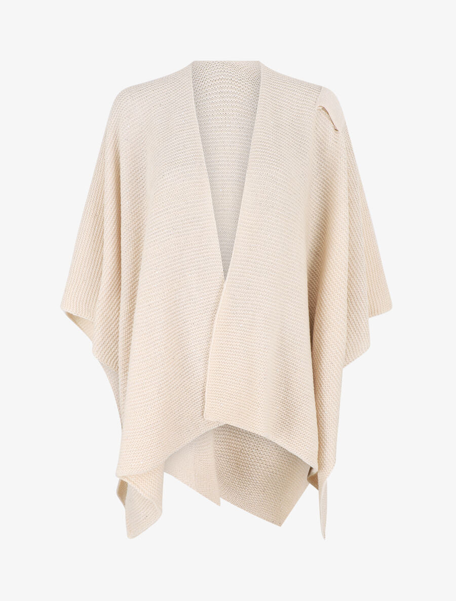 Châle en maille à paillettes - Beige - 2