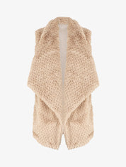 Veste sans manches en fausse fourrure - Taupe - 4