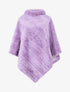 Poncho uni à motif zigzag - Lilas - 4