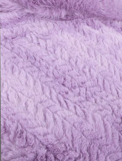 Poncho uni à motif zigzag - Lilas - 3