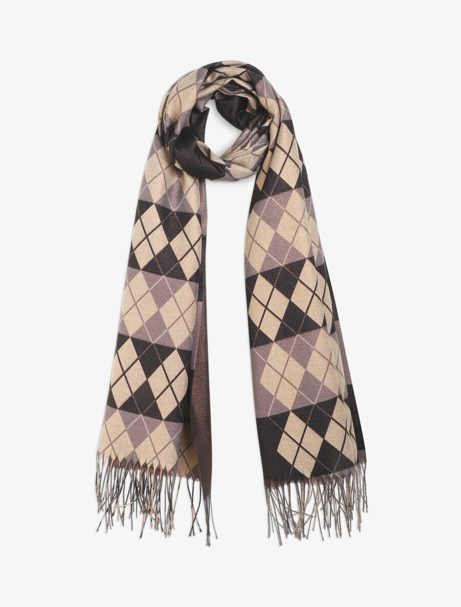 Foulard à imprimé losanges - Noir - 4