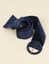 Ceinture en velours à boucle ronde - Marine - 1
