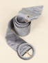 Ceinture en velours à boucle ronde - Gris - 1