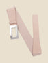 Ceinture élastiquée imprimé python et boucle rectangle - Rose - 2