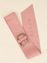 Ceinture large en suédine à boucle style chaîne - Rose - 1