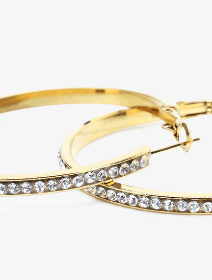 Créoles ornées de strass - Or - 3