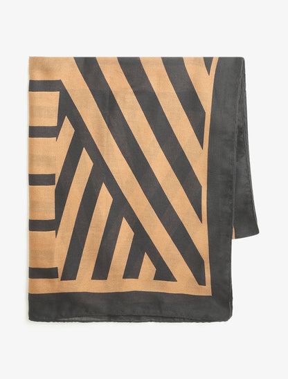 Foulard graphique rectangulaire - Camel - 2
