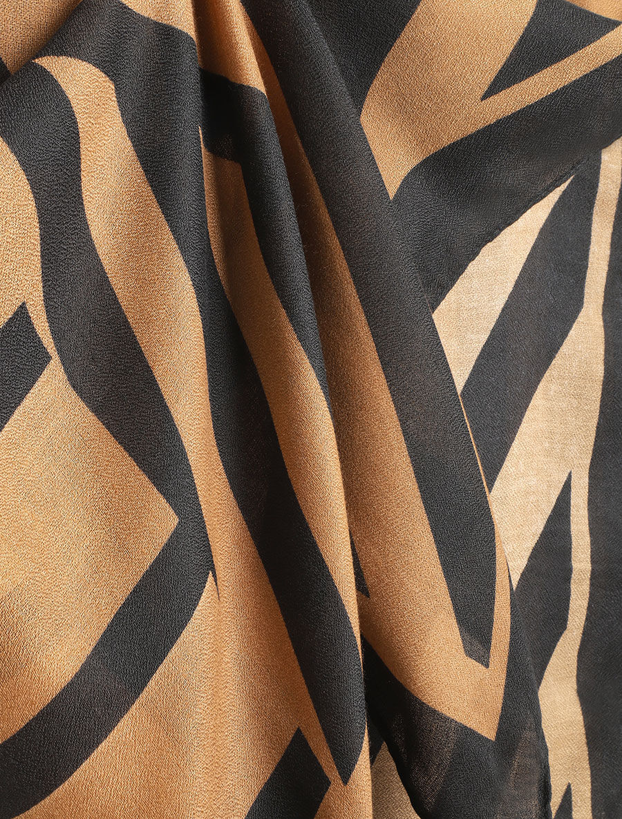 Foulard graphique rectangulaire - Camel - 3